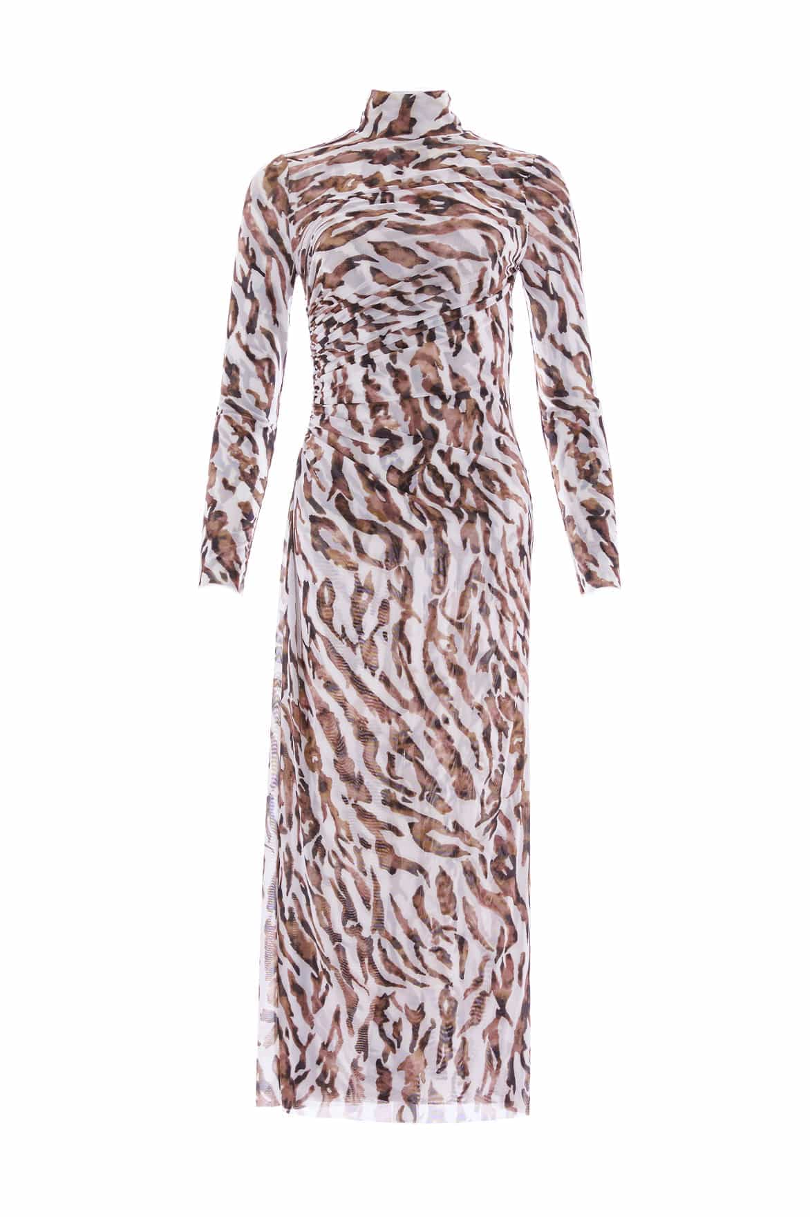 Needle and Thread Zebra Turtleneck Ankle Gown