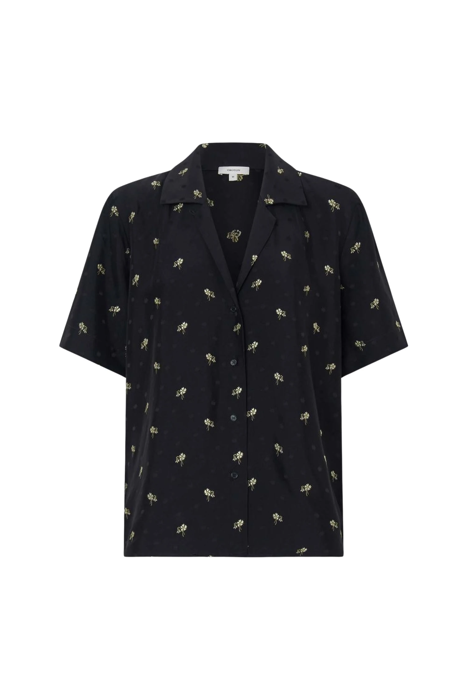 Oroton-Mini-Daisy-Jacquard-Camp-Shirt99973_nobg Oroton Tops luxury Clothing from Luxury Handbags Marketplace
