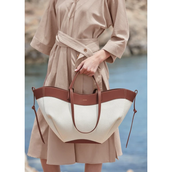 Polene Edition Cognac Canvas  Bag, view 3