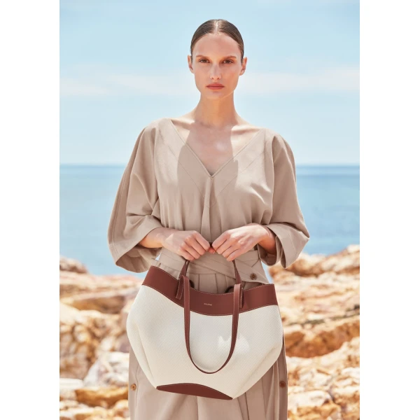 Polene Edition Cognac Canvas  Bag, view 4