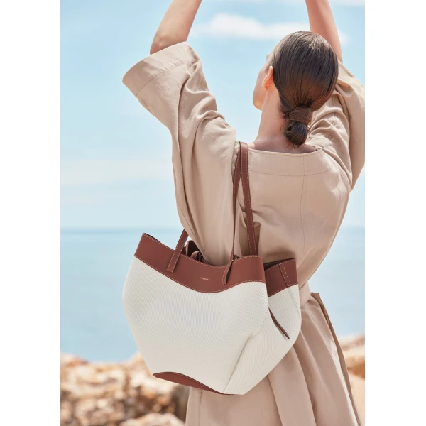 Polene Edition Cognac Canvas  Bag, view 6