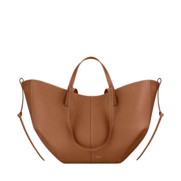 Polene Cyme Camel Textured Leather Bag