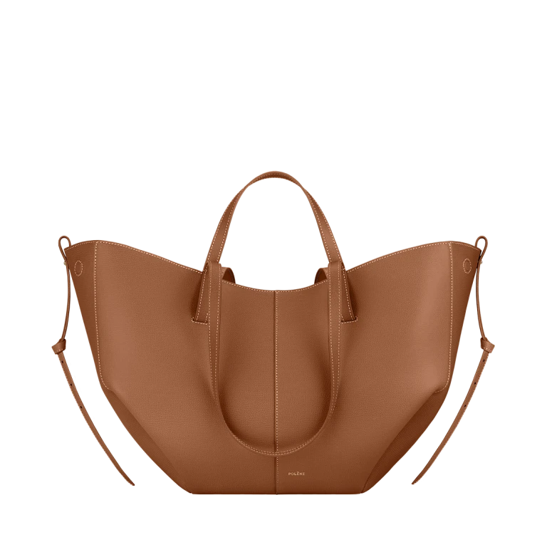 Polene Cyme Camel Textured Leather Bag