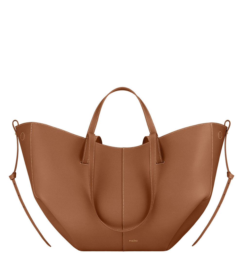 Polene Cyme Camel Textured Leather Bag