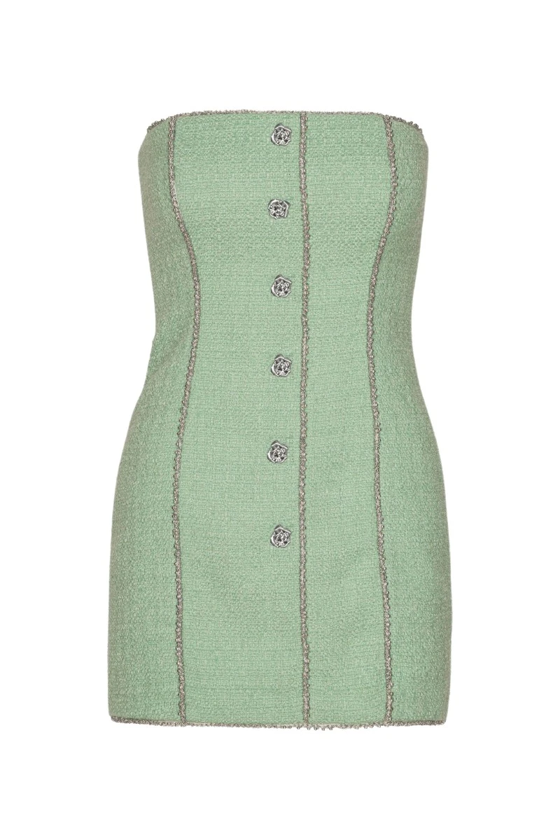 Rotate-Birger-Christensen-Boucle-Mini-Dress-Mint-Green80282_nobg Rotate Green Dresses luxury Clothing from Luxury Handbags Marketplace