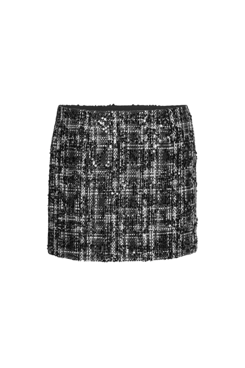 Rotate-Birger-Christensen-Boucle-Mini-Skirt-Black-Print60560_nobg Rotate Black Skirts luxury Clothing from Luxury Handbags Marketplace
