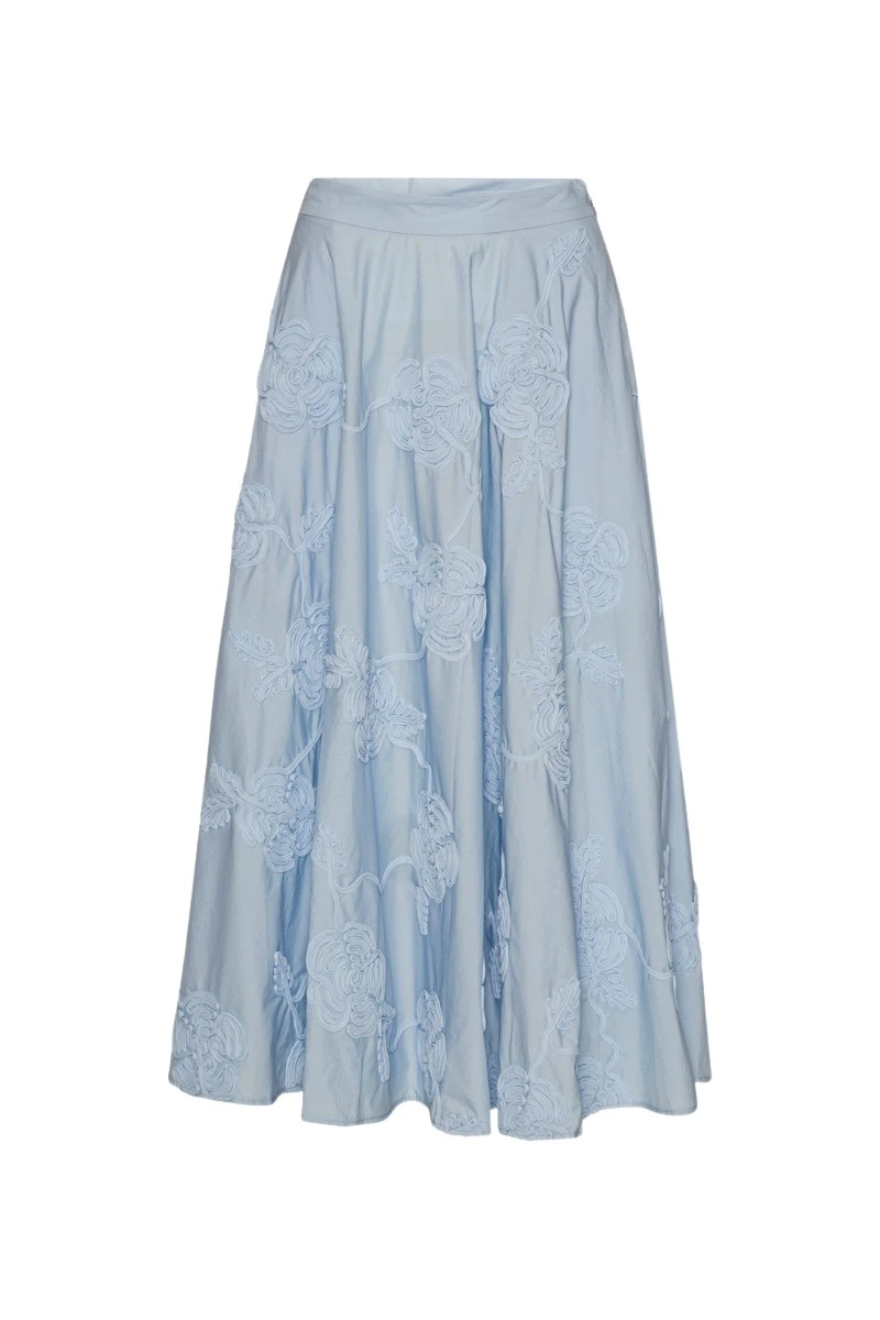 Rotate-Birger-Christensen-Flower-Maxi-Skirt-Light-Blue82577_nobg Rotate Blue Skirts luxury Clothing from Luxury Handbags Marketplace