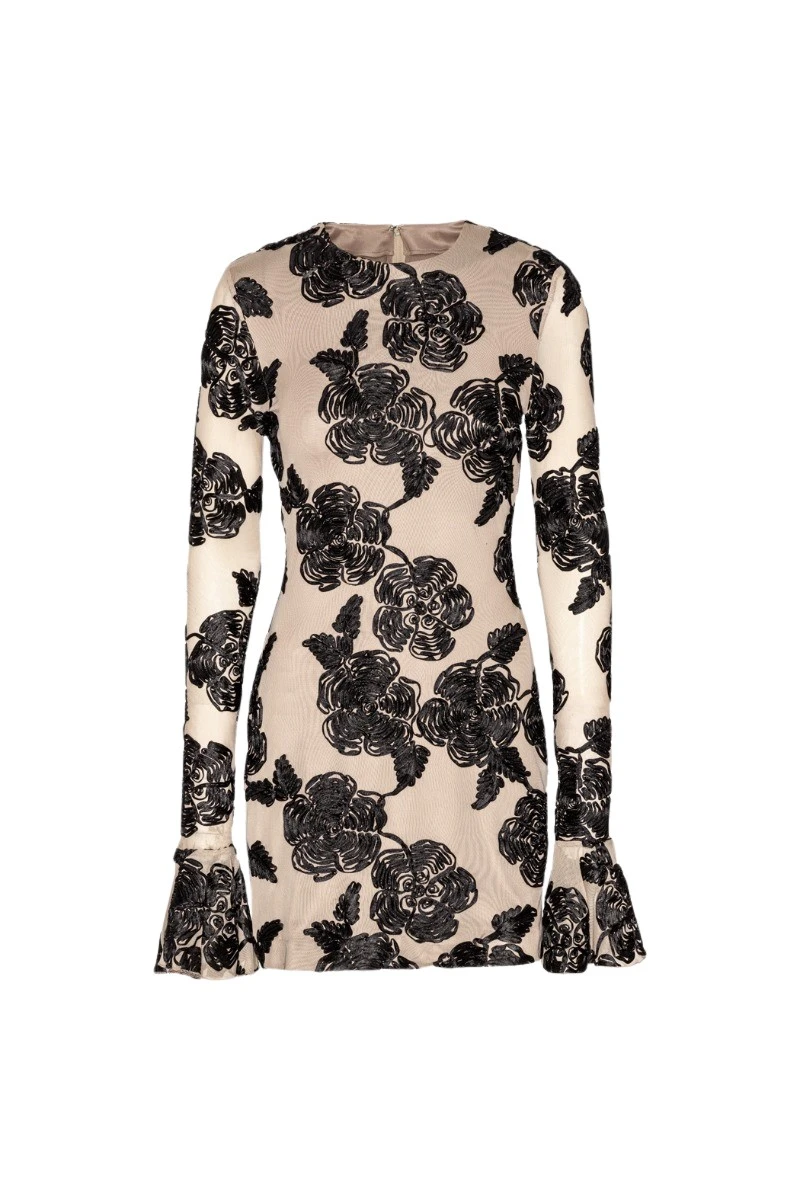 Rotate-Birger-Christensen-Flower-Mesh-Mini-Dress-Beige73863_nobg Rotate Red Dresses luxury Clothing from Luxury Handbags Marketplace