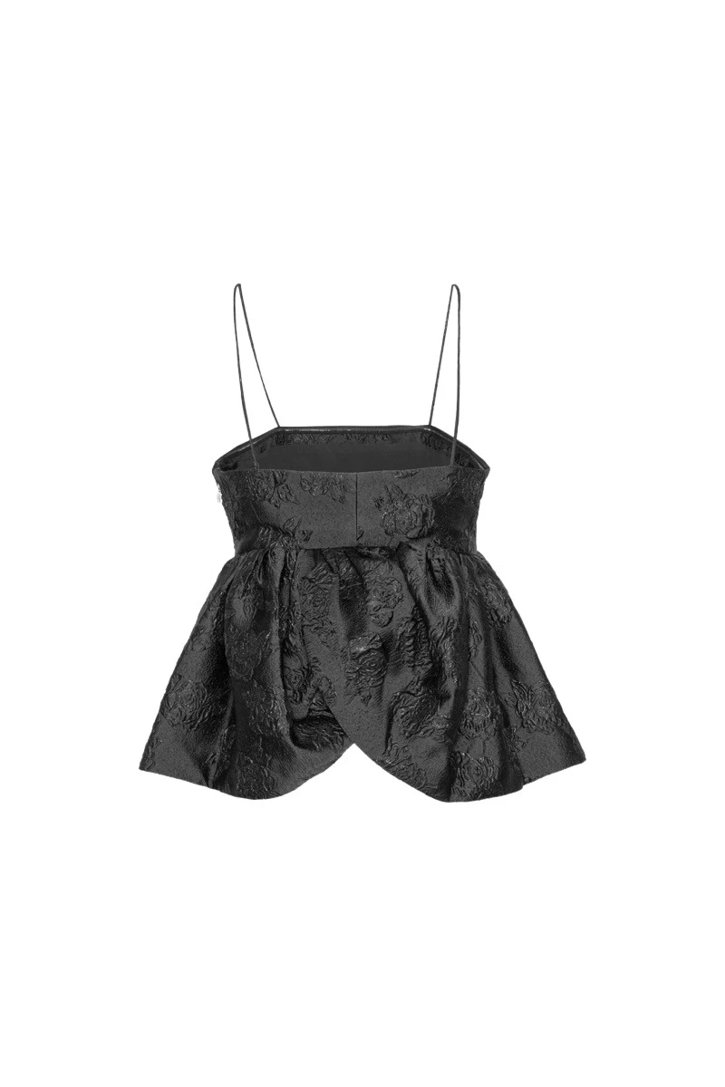 Rotate-Birger-Christensen-Jacquard-Draped-Top-Black65420_nobg Rotate Silver Dresses luxury Clothing from Luxury Handbags Marketplace