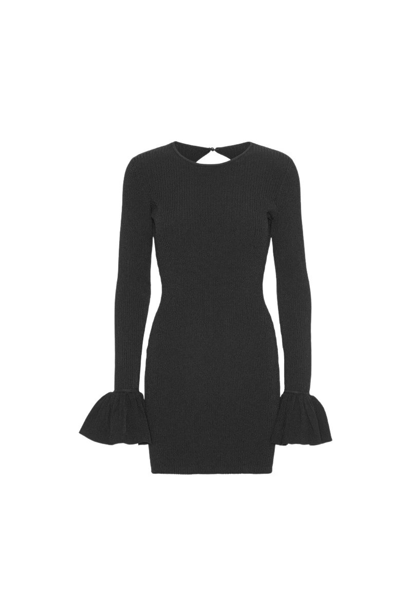 Rotate-Birger-Christensen-Knit-Mini-Cutout-Dress-Black76096_nobg Rotate Black Dresses luxury Clothing from Luxury Handbags Marketplace