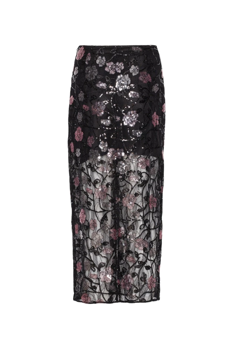 Rotate-Birger-Christensen-Lace-Midi-Skirt-Black50447_nobg Rotate Black Skirts luxury Clothing from Luxury Handbags Marketplace