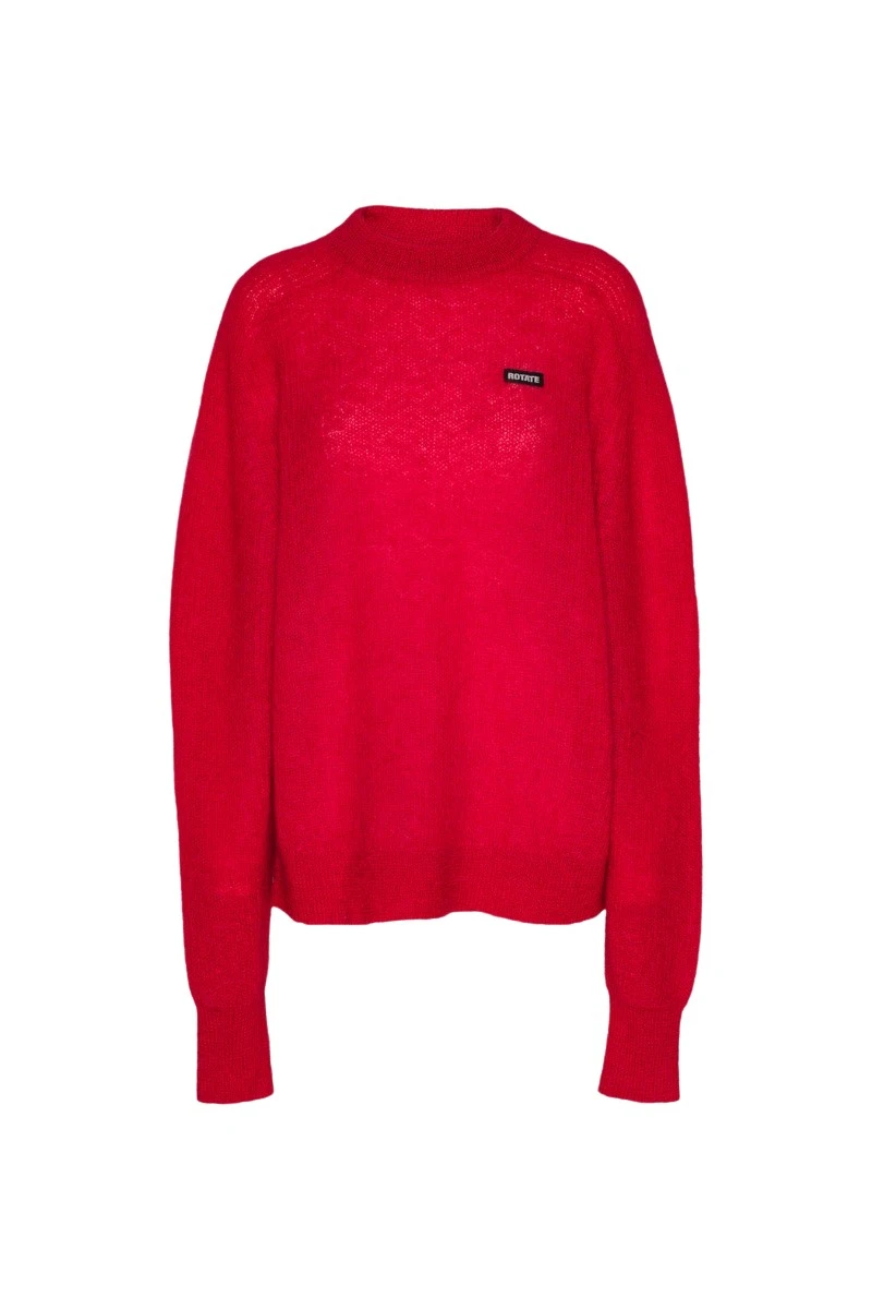 Rotate-Birger-Christensen-Light-Knit-Logo-Sweater-Red27213_nobg Rotate Red Knitwear luxury Clothing from Luxury Handbags Marketplace