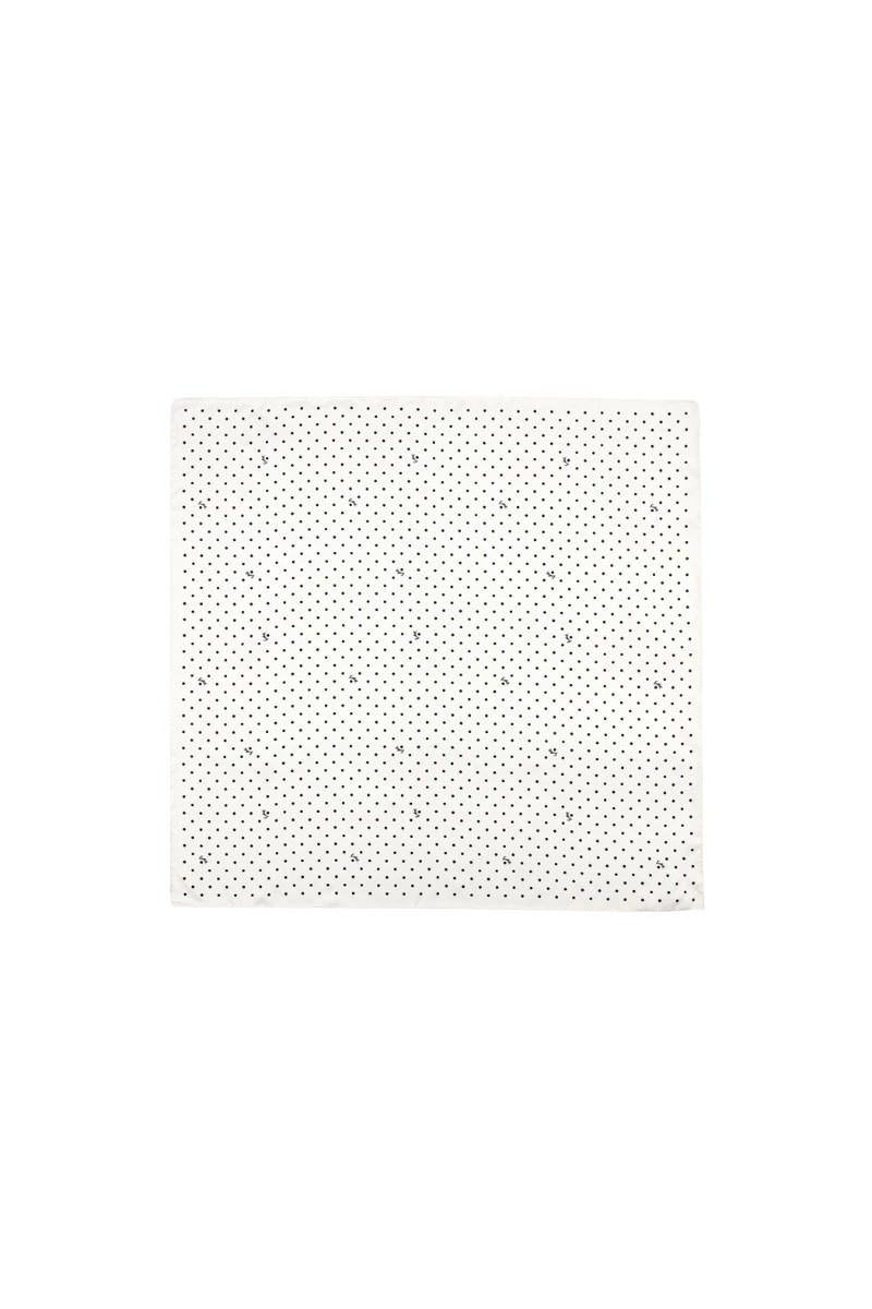 Rotate-Birger-Christensen-Printed-Silk-Scarf-White-177887_nobg Rotate White Pants luxury Clothing from Luxury Handbags Marketplace