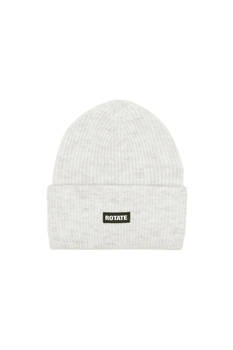 Rotate-Birger-Christensen-Rib-Knit-Beanie-White-184546_nobg Rotate Black Dresses luxury Clothing from Luxury Handbags Marketplace