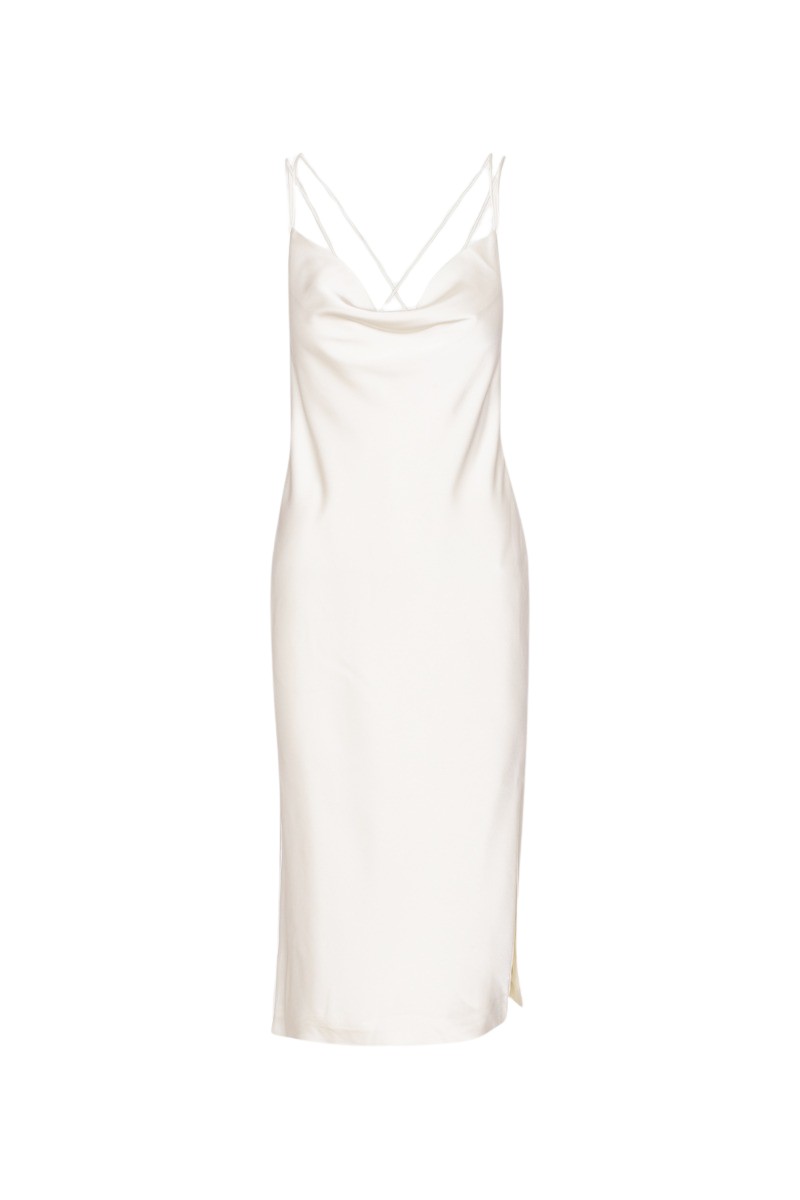 Rotate Birger Christensen Satin Midi Slip Dress White