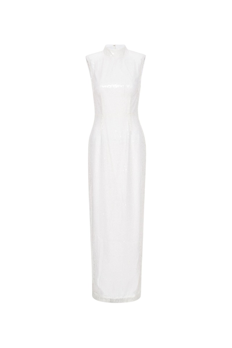Rotate Birger Christensen Sequin Maxi Dress White