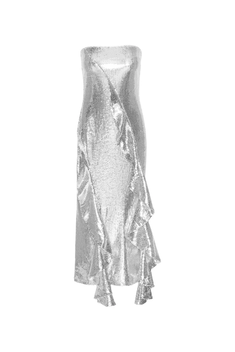 Rotate-Birger-Christensen-Sequin-Maxi-Ruffle-Dress-Silver77956_nobg Rotate Red Tops luxury Clothing from Luxury Handbags Marketplace
