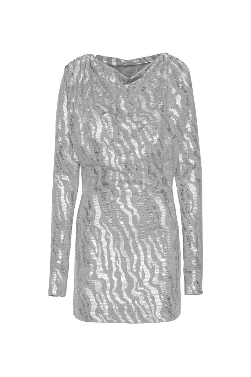 Rotate-Birger-Christensen-Stretch-Sequin-Mini-Dress-Dark-Grey53850_nobg Rotate Black Pants luxury Clothing from Luxury Handbags Marketplace