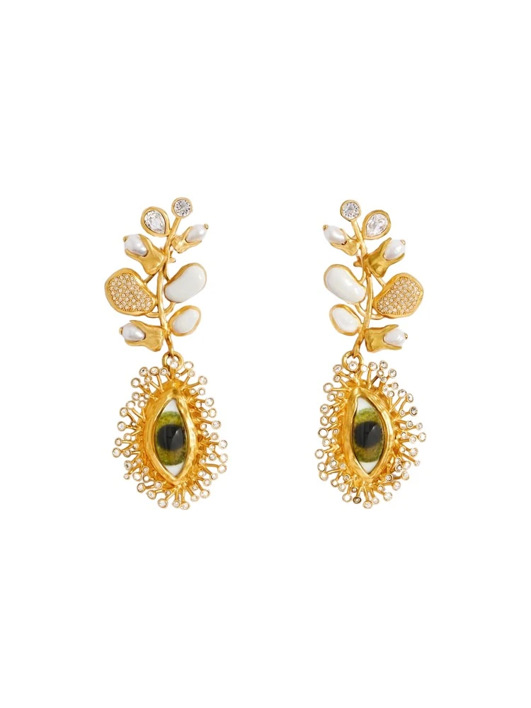 Schiaparelli-Eye-And-Pearls-Earrings78960_nobg Schiaparelli Earrings luxury Earrings from Luxury Handbags Marketplace