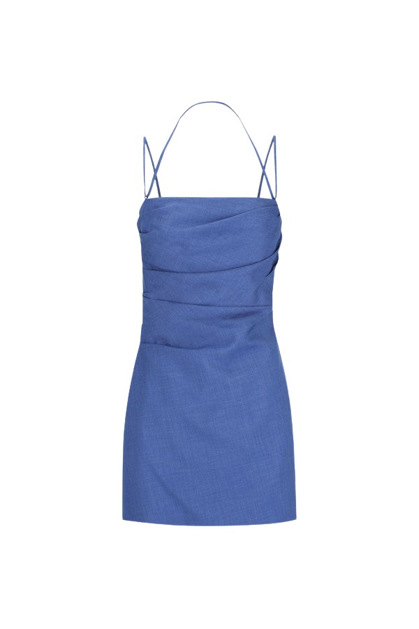 Shona Joy Asher Draped Mini Dress – Ocean Blue
