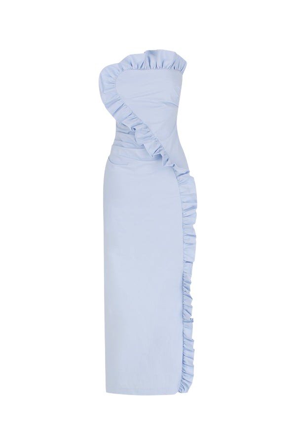 Shona Joy Campbell Ruffle Midi Dress – Cornflower Blue