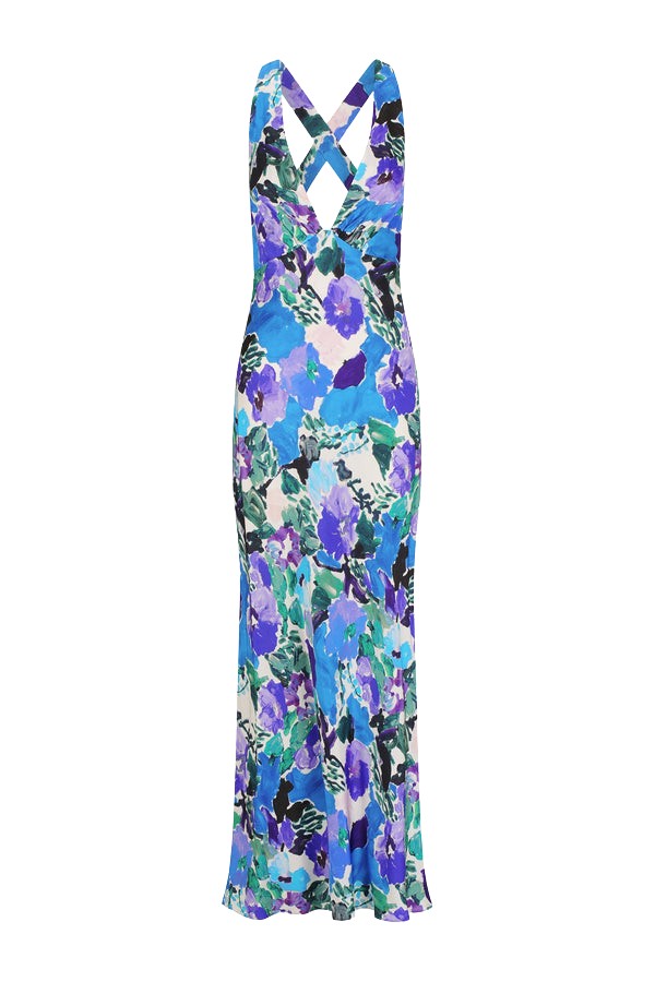 Shona Joy Curlewis Plunged Cross Back Maxi Dress