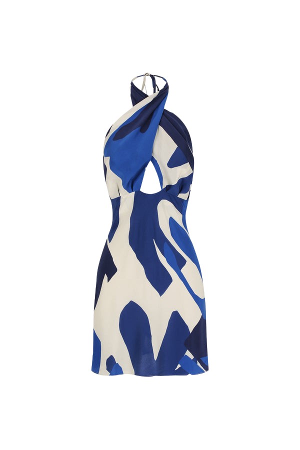Shona Joy Edward Silk Halter Mini Dress