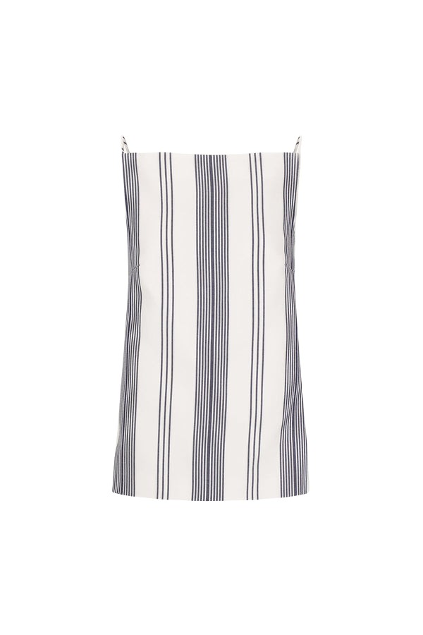 Shona Joy Harlow Open Back Tie Top – Ivory/ Navy