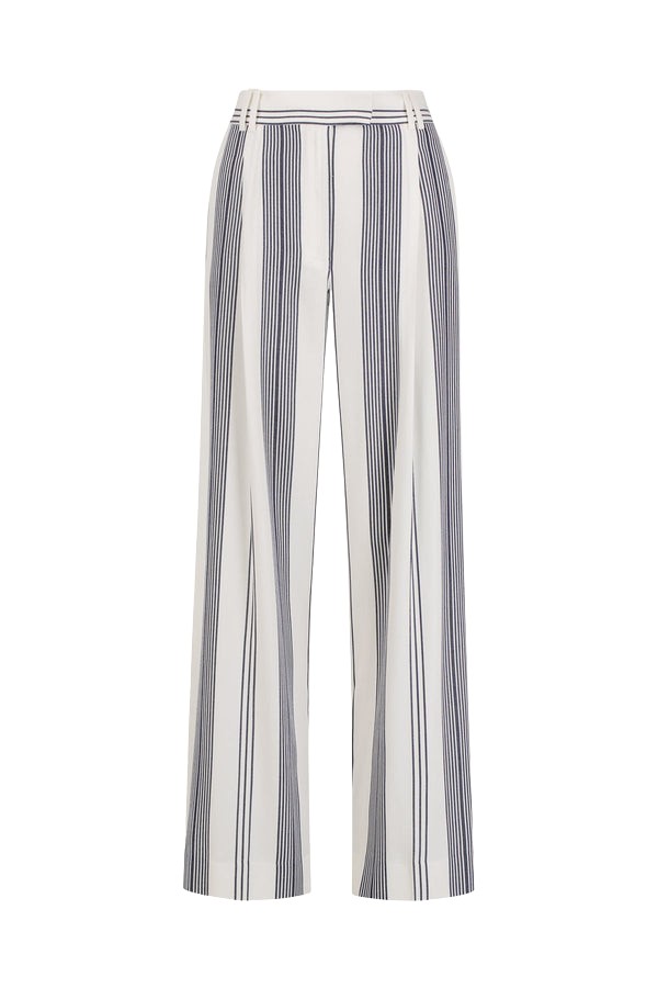 Shona Joy Harlow Tailored Slouch Pant – Ivory/ Navy