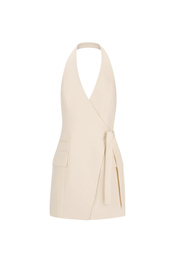 Shona Joy Irena Tailored Wrap Mini Dress – Rice