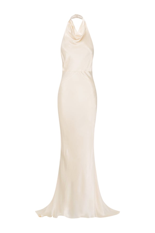 Shona Joy La Lune High Cowl Open Back Maxi Dress – Cream