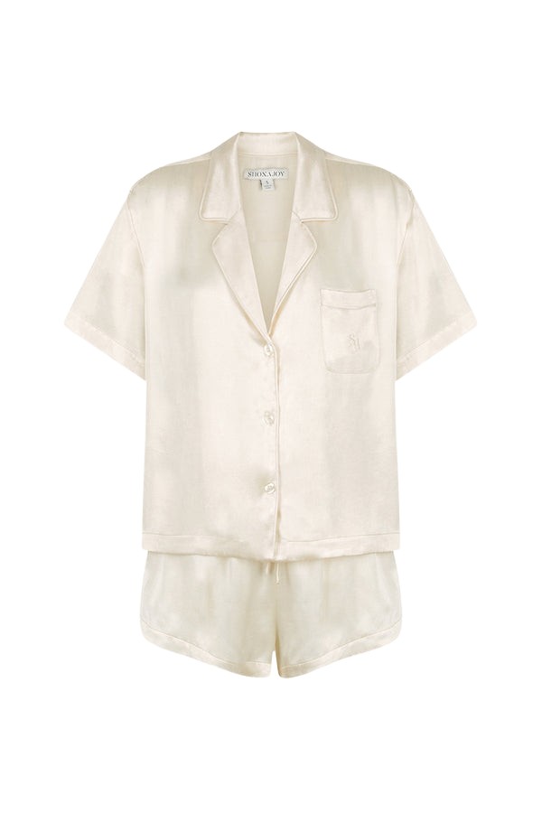 Shona Joy La Lune Lounge Shirt Set – Cream