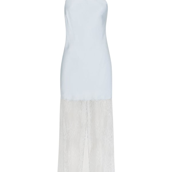 Shona Joy Labyrinth Lace One Shoulder Cowl Maxi Dress – Pale Blue