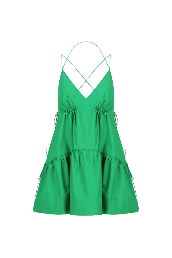 Shona Joy Maiori Tiered Mini Dress – Apple Green