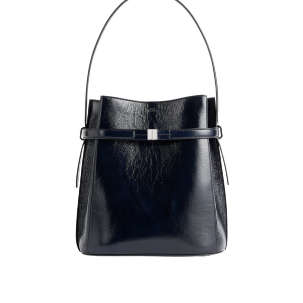 Toteme Belted Naplack bucket bag navy