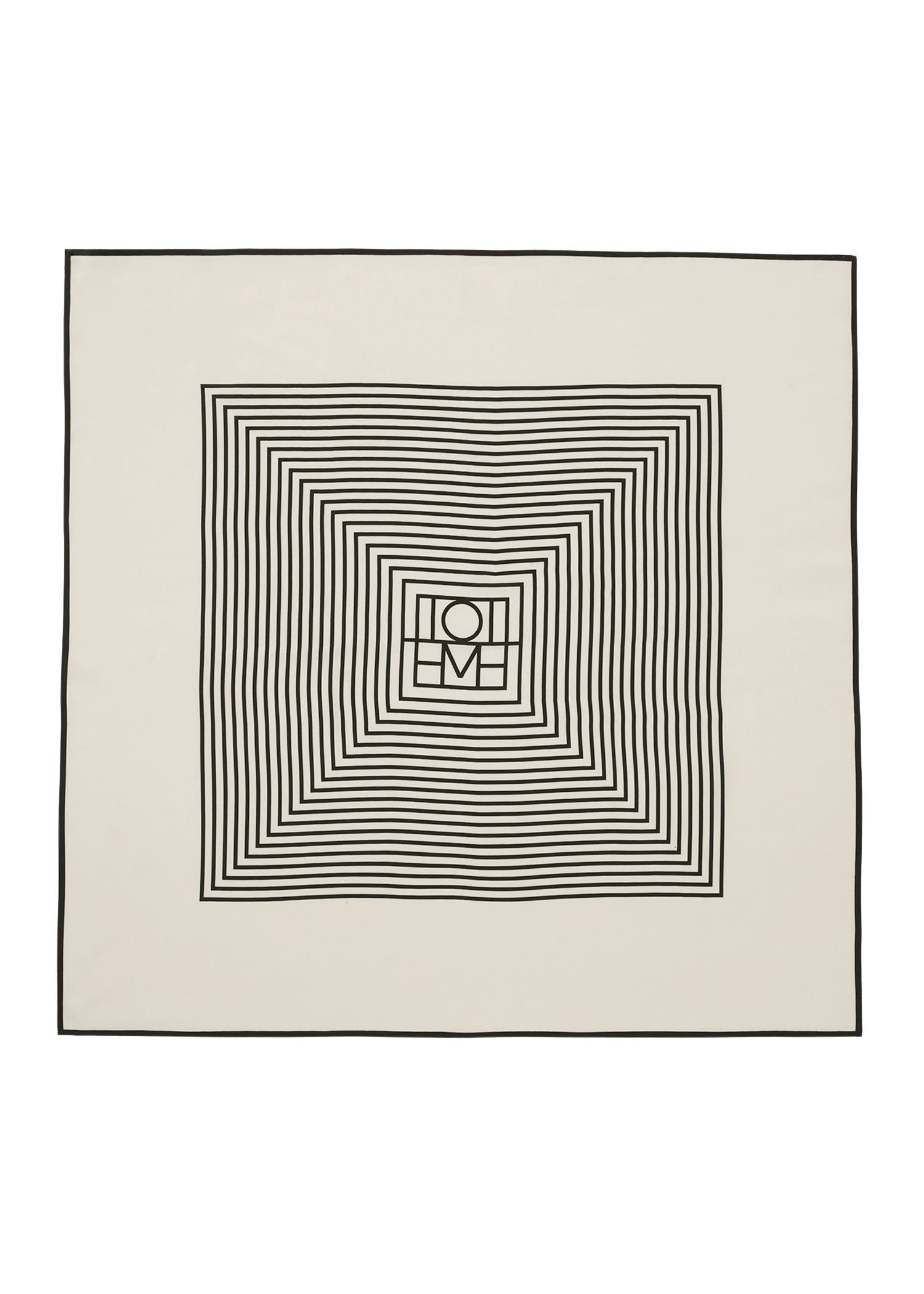 Toteme Centered monogram silk scarf crème