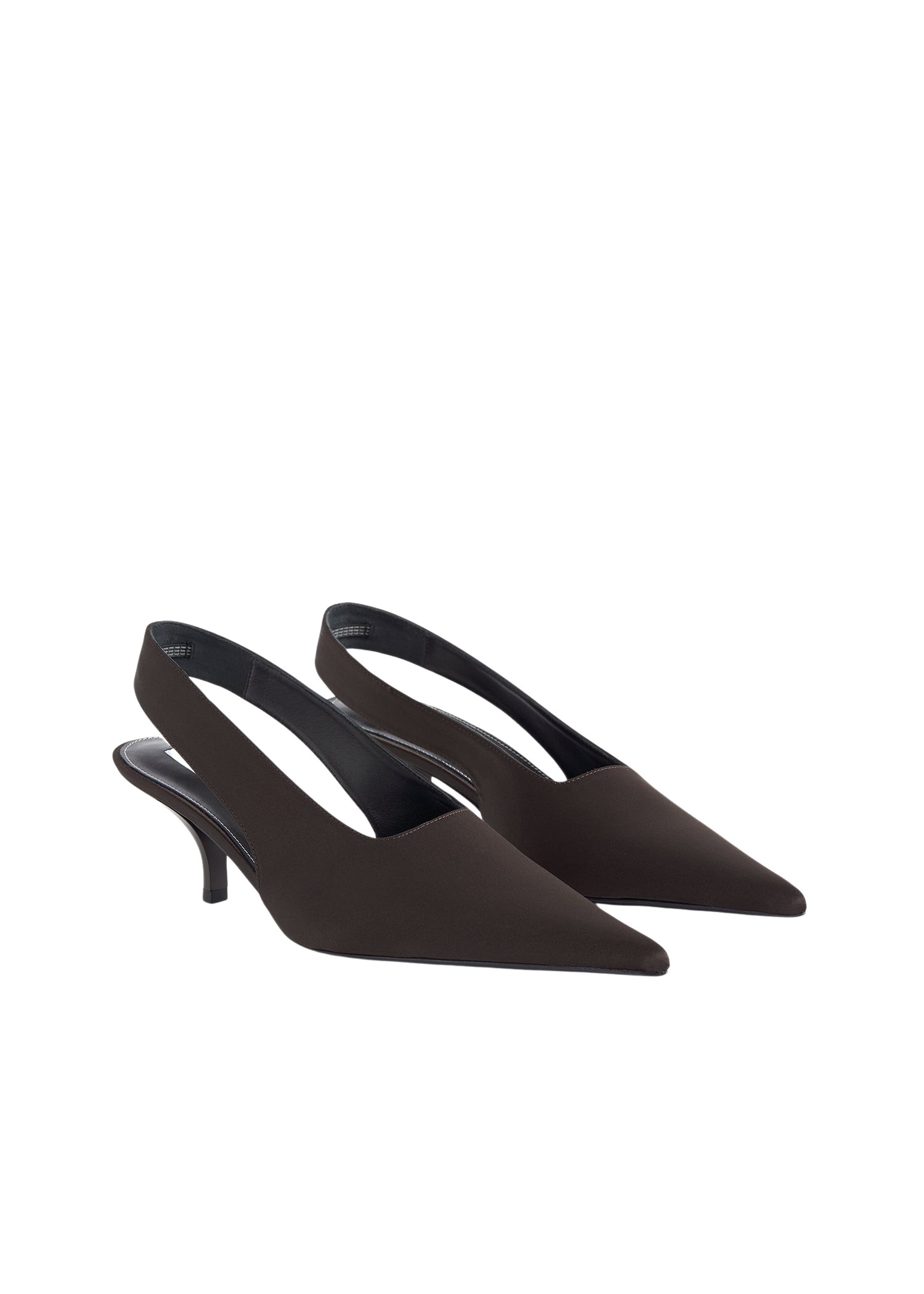 Toteme Classic satin slingbacks espresso