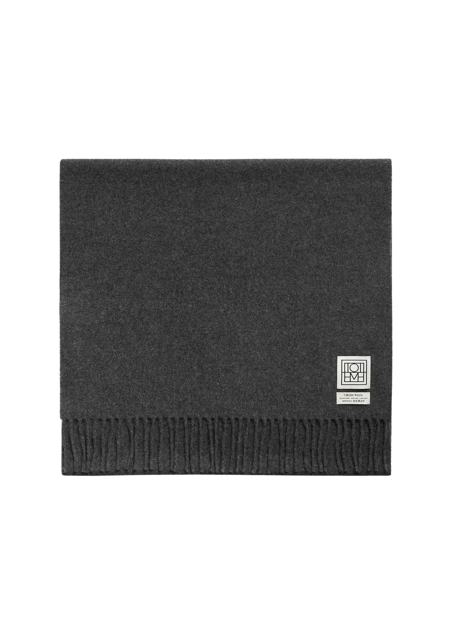 Toteme Classic wool scarf dark grey mélange