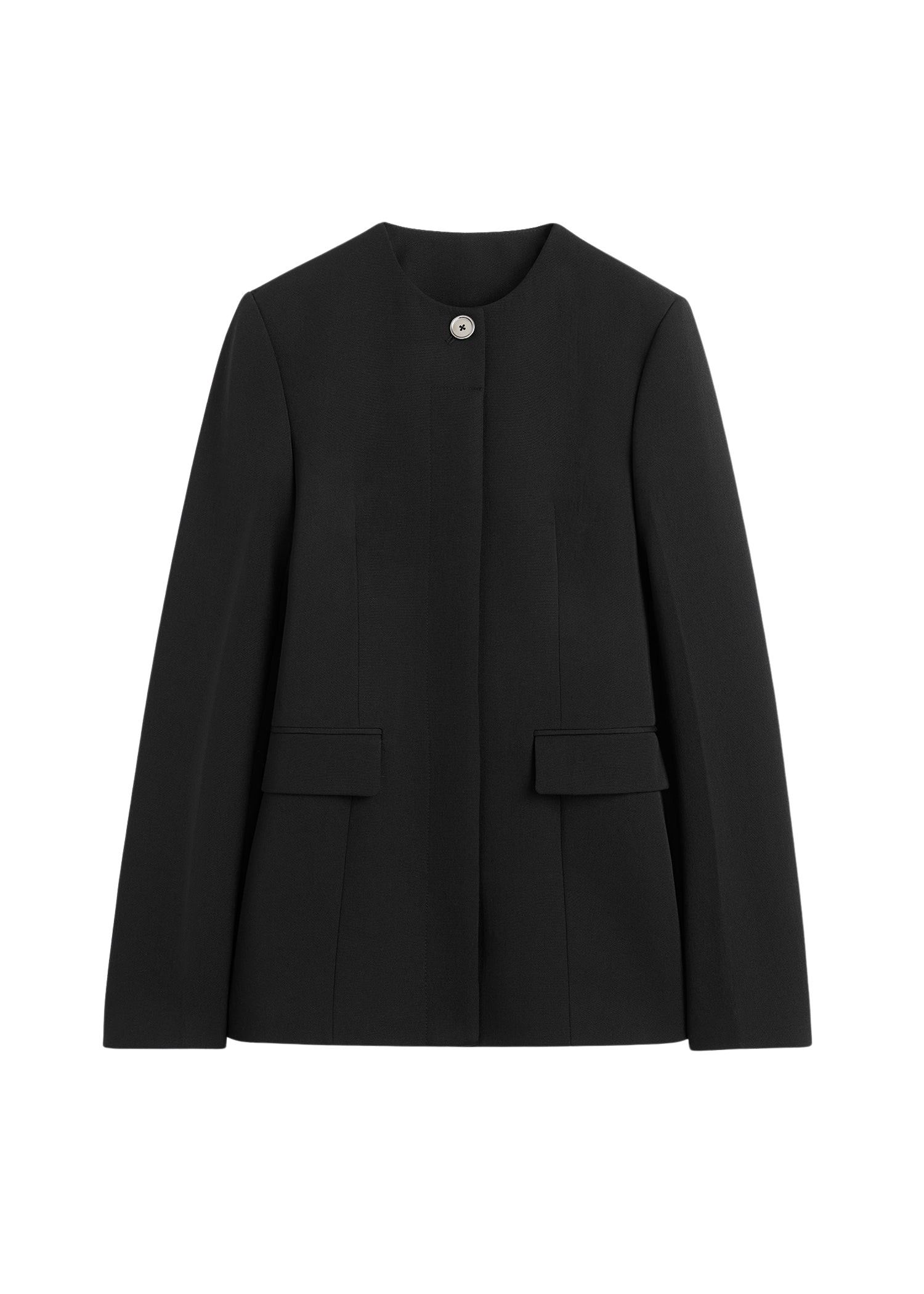 Toteme Collarless cinched jacket black