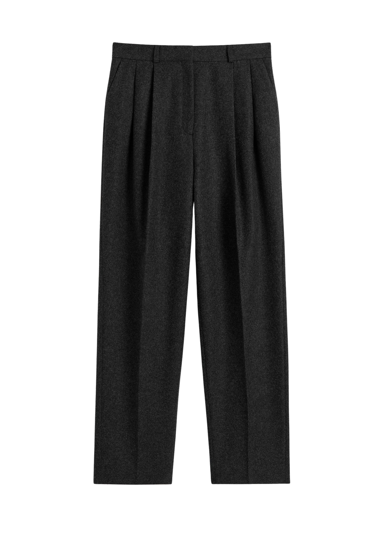 Toteme Double-pleated tailored trousers charcoal melange