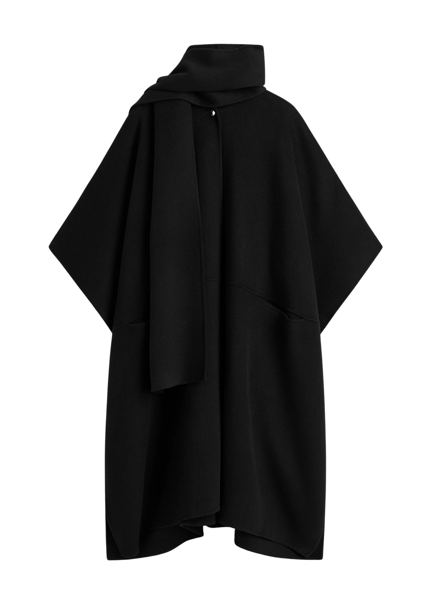 Toteme-Double-scarf-coat-black-382090_nobg Toteme Coats luxury Clothing from Luxury Handbags Marketplace