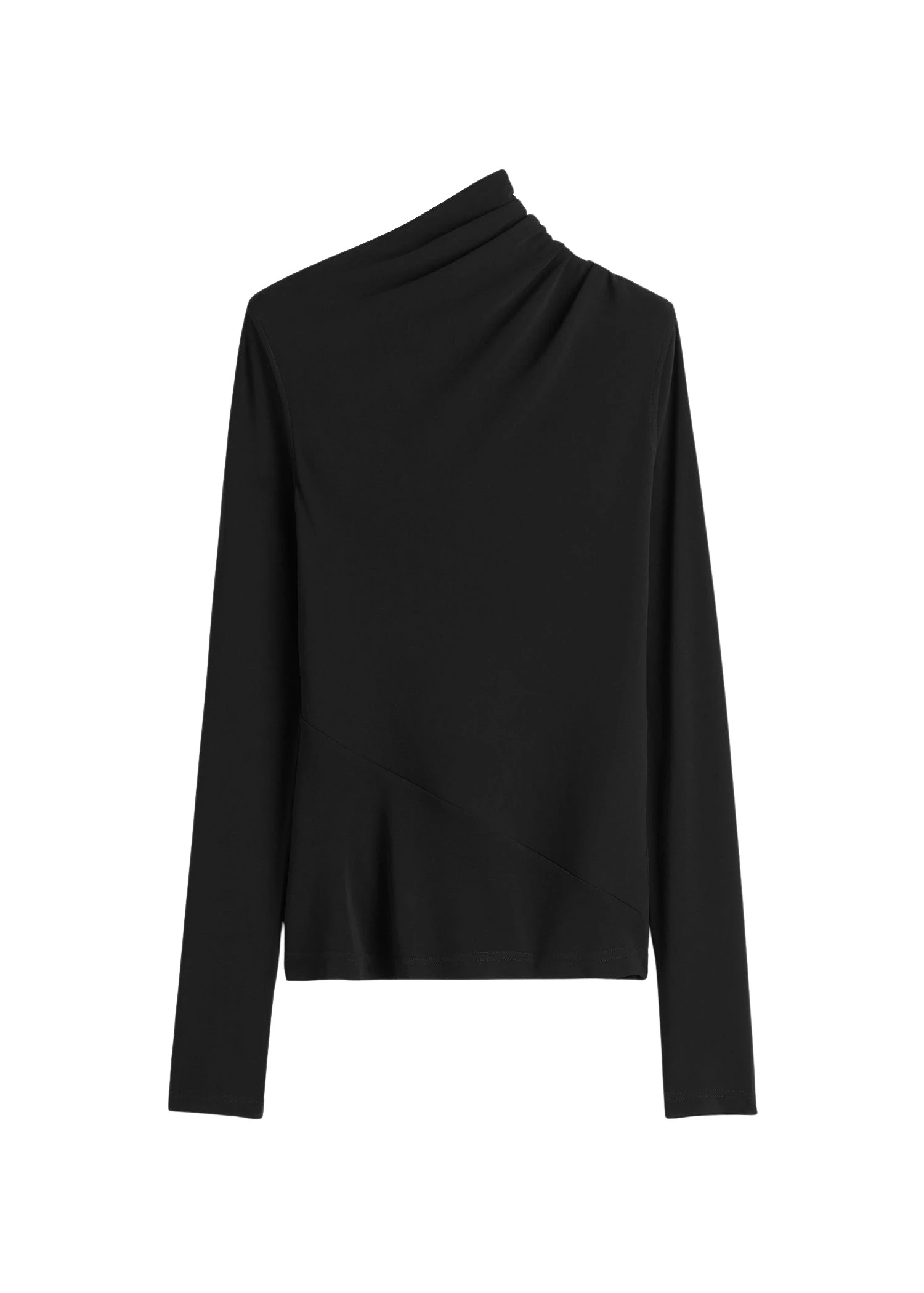 Toteme-Draped-jersey-top-black-584171_nobg Toteme Tops luxury Clothing from Luxury Handbags Marketplace