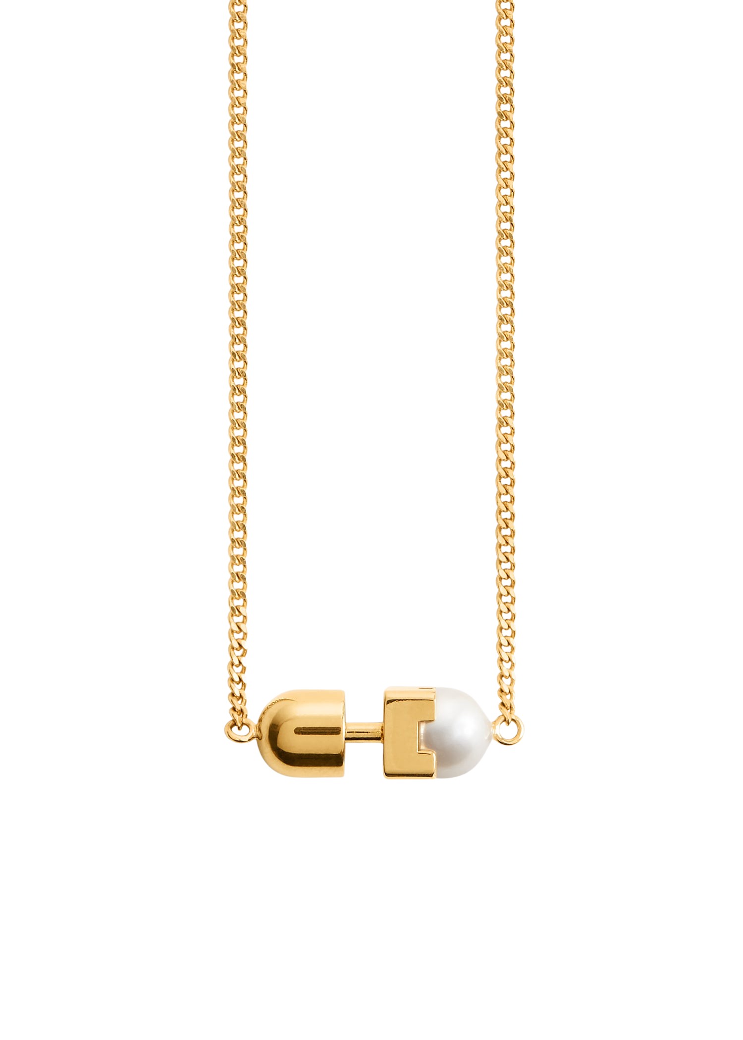 Toteme Faux pearl necklace white