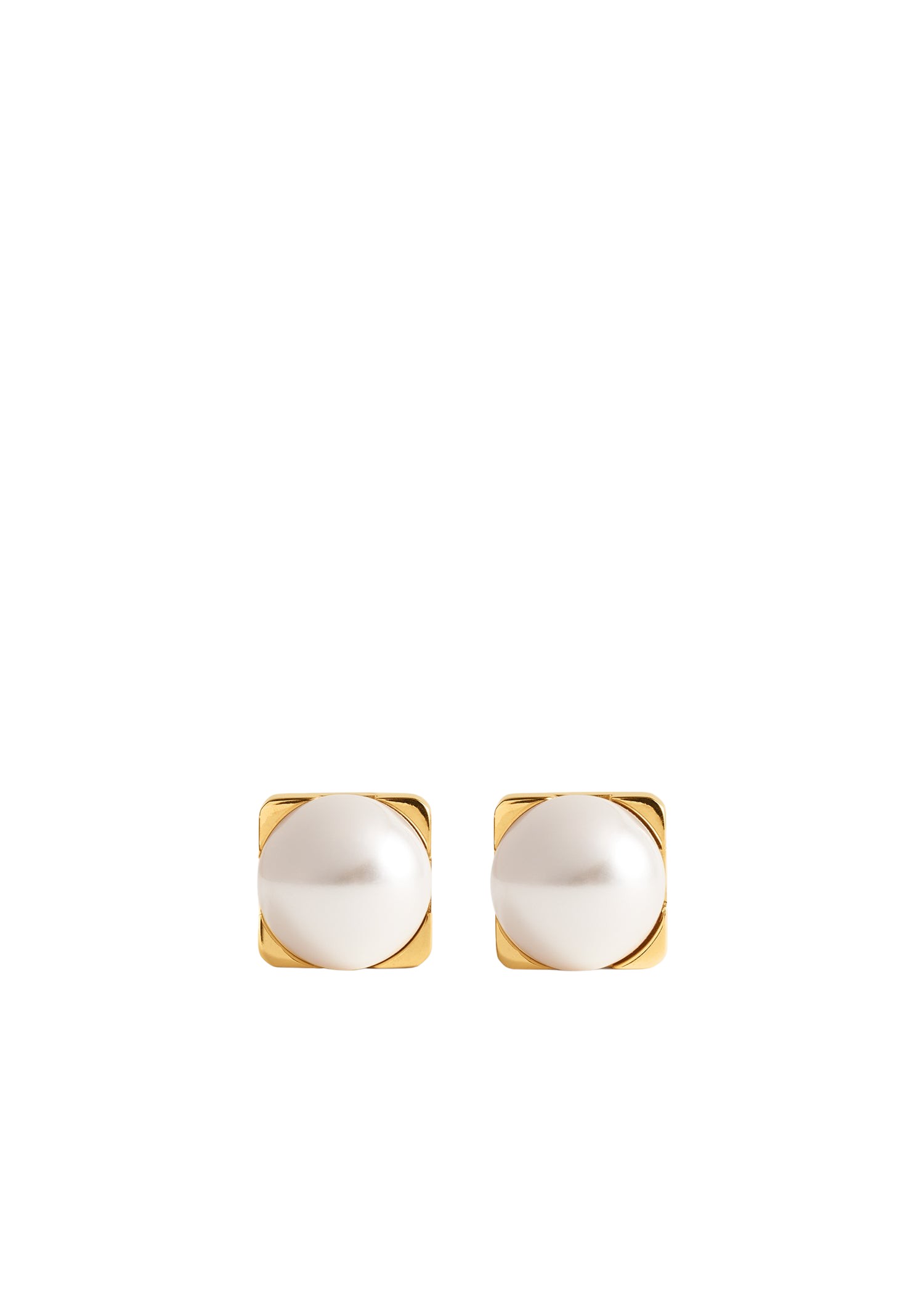Toteme Faux pearl studs white