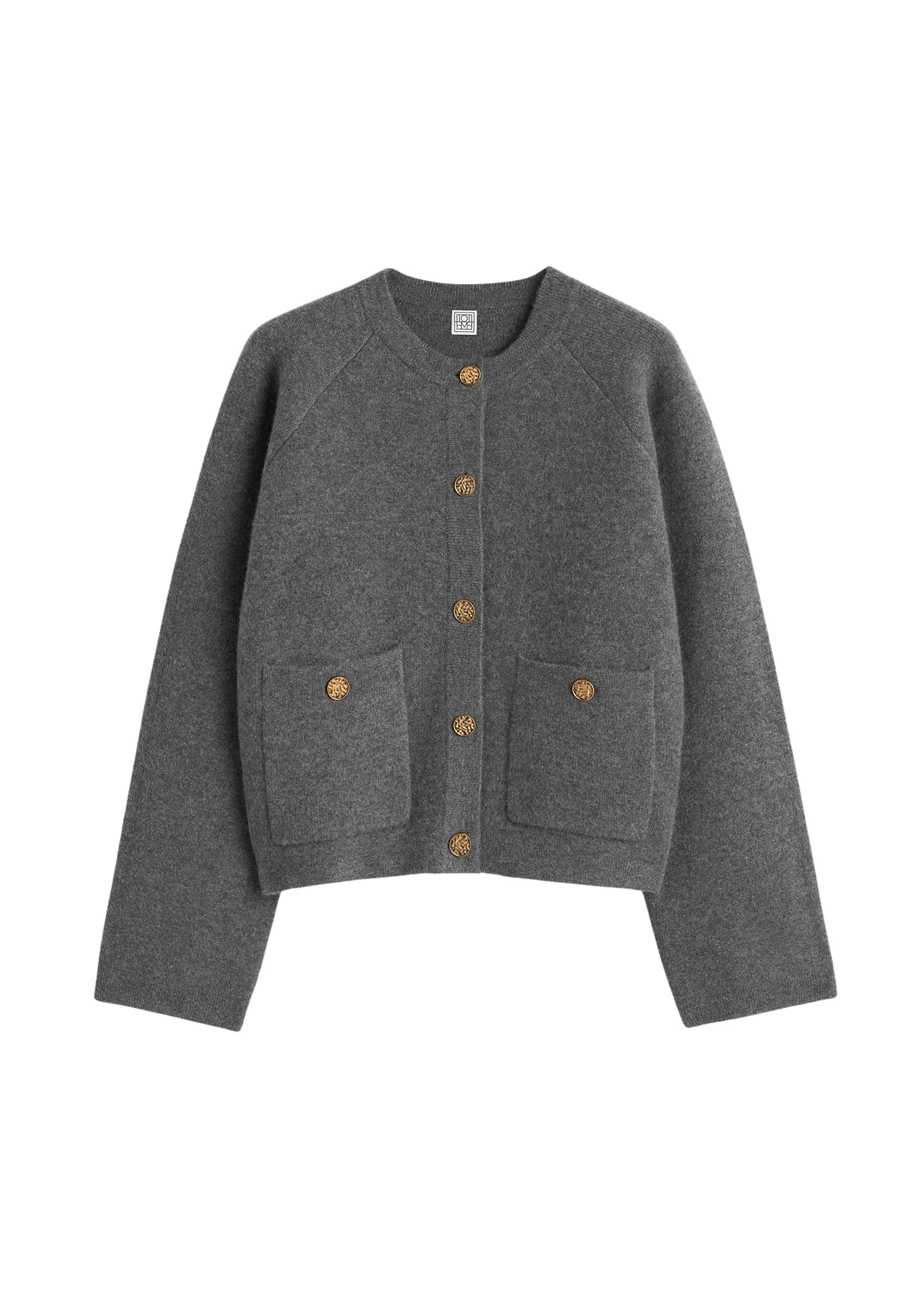 Toteme-Hammered-button-cardigan-grey-melange-585325_nobg Toteme Knitwear luxury Cardigan from Luxury Handbags Marketplace