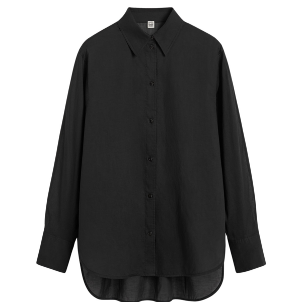 Toteme Kimono-sleeve cotton shirt black