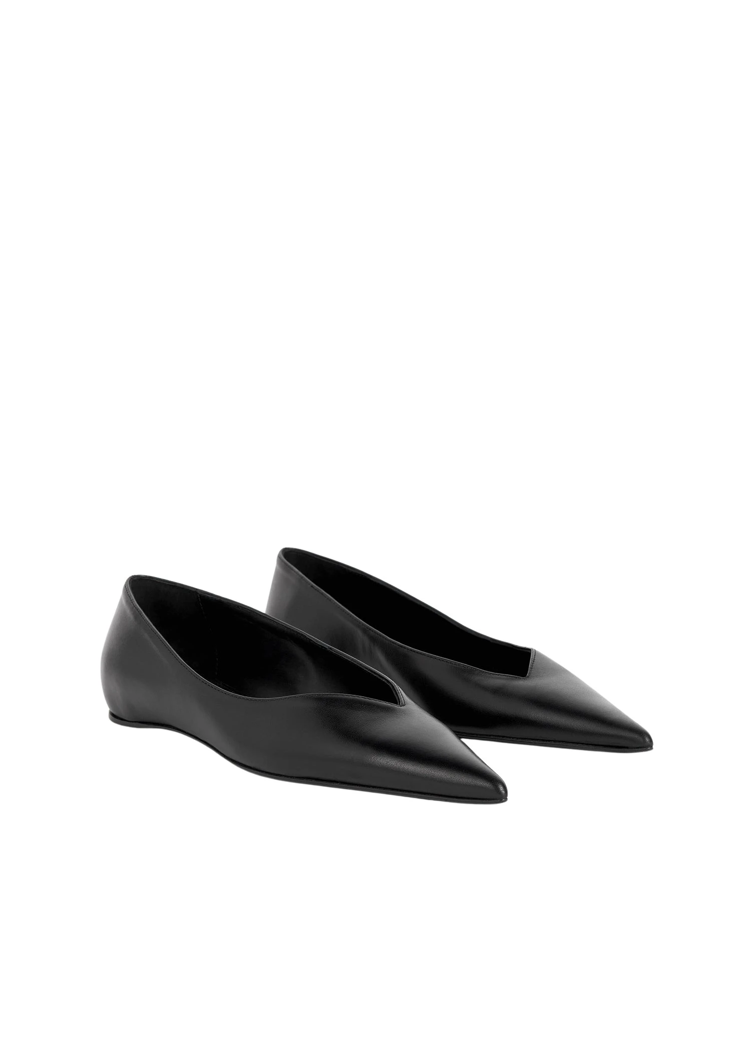 Toteme-Leather-asymmetric-ballerinas-black-597485_nobg Toteme Loafers luxury Loafers from Luxury Handbags Marketplace