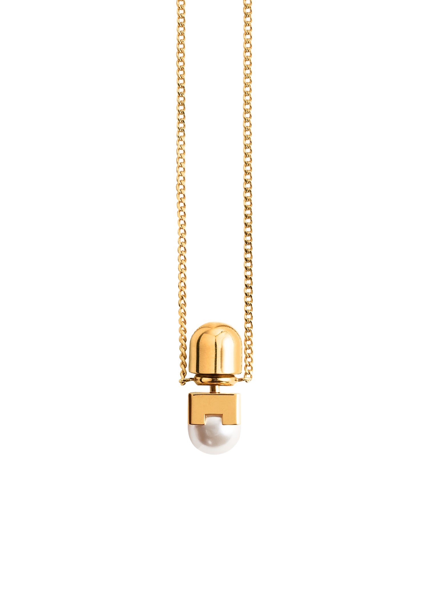 Toteme Long faux pearl necklace white