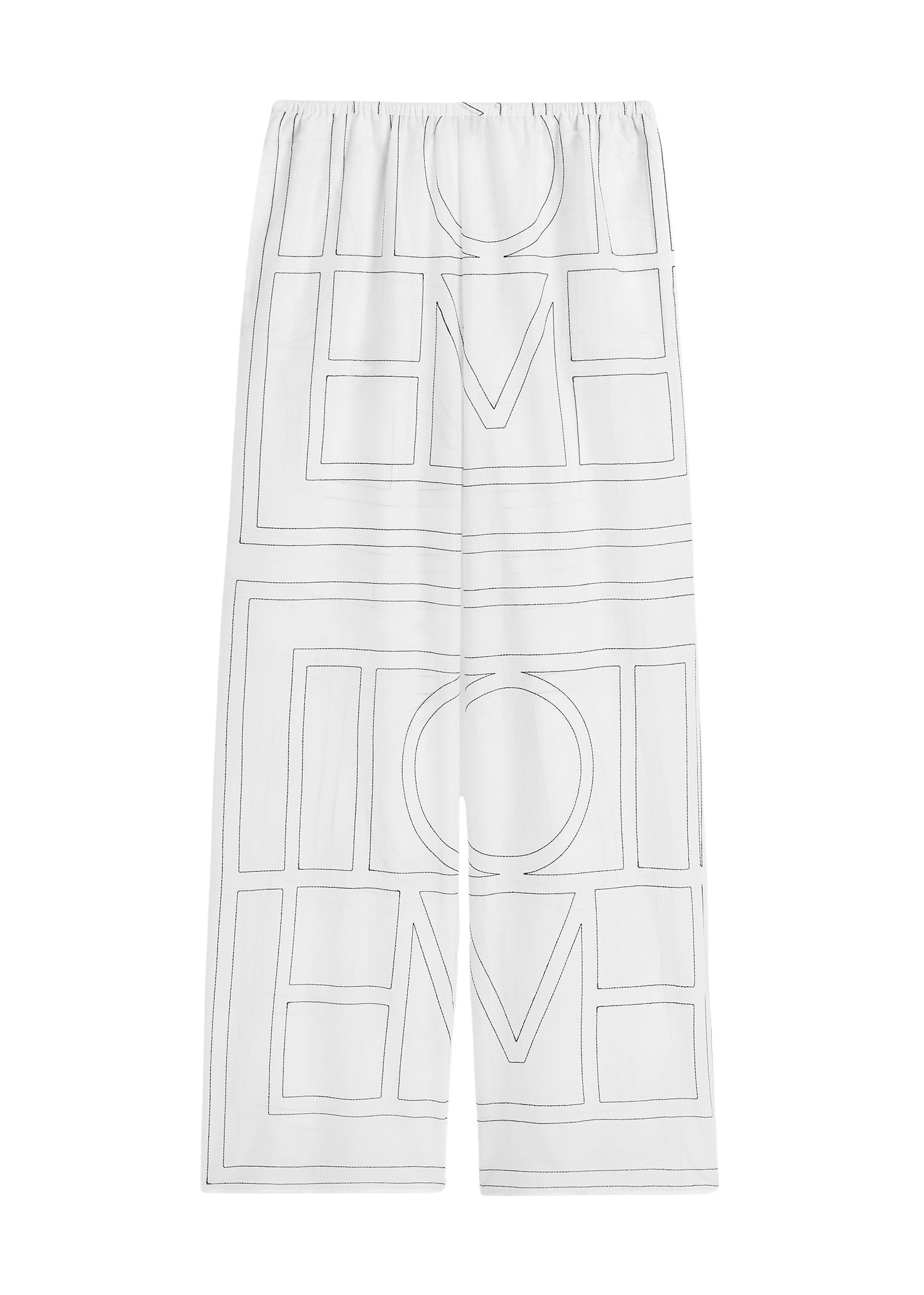 Toteme Monogram cotton pj bottoms white/black