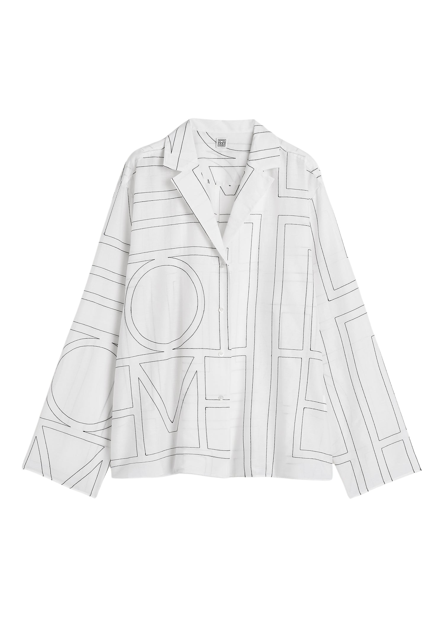 Toteme Monogram cotton pj top white/black